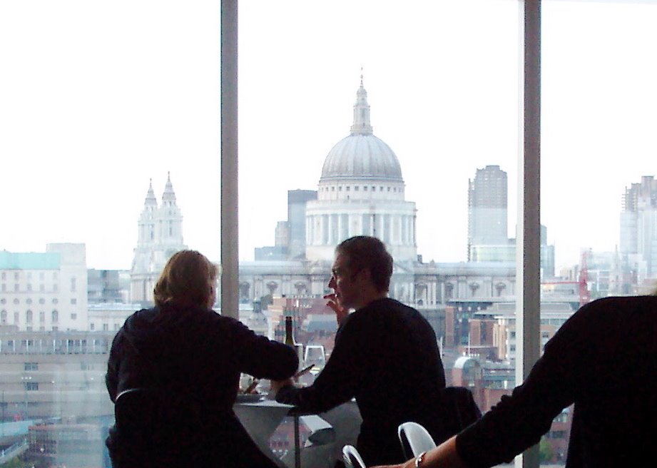 Restaurant at the top of Tate Modern with view of St Peter's and the Thames by Katerina Kaili-Dale