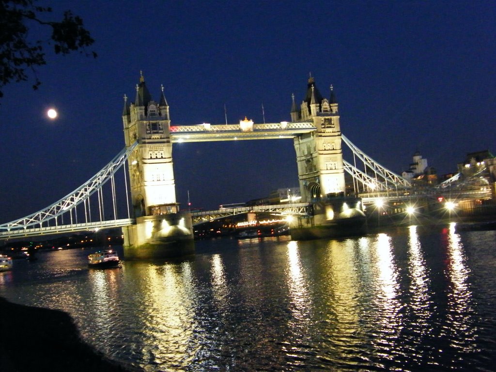 Moon Night At Tower Bridge by Naresh Khatri