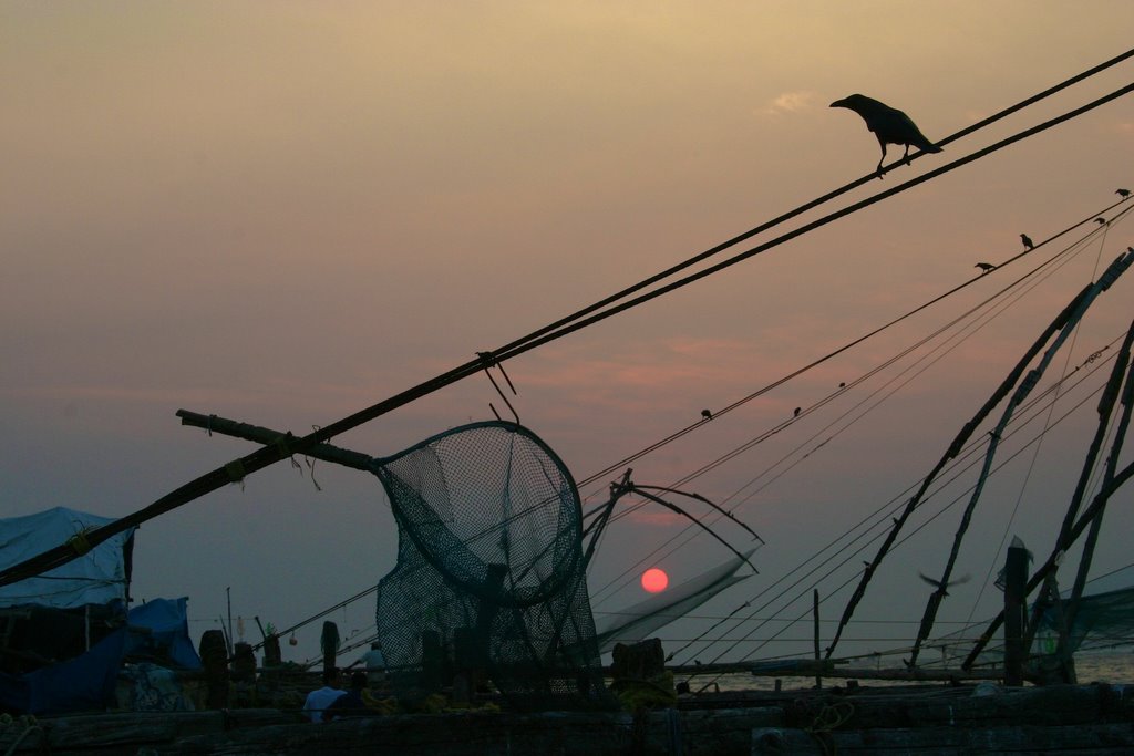 Chinese Fishing Nets at Sunset by Andy Szybalski