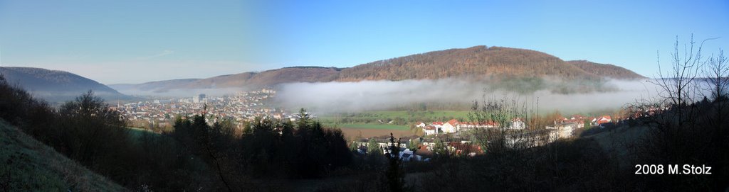 Oberkochen with its typical fog in the morning by mstolz