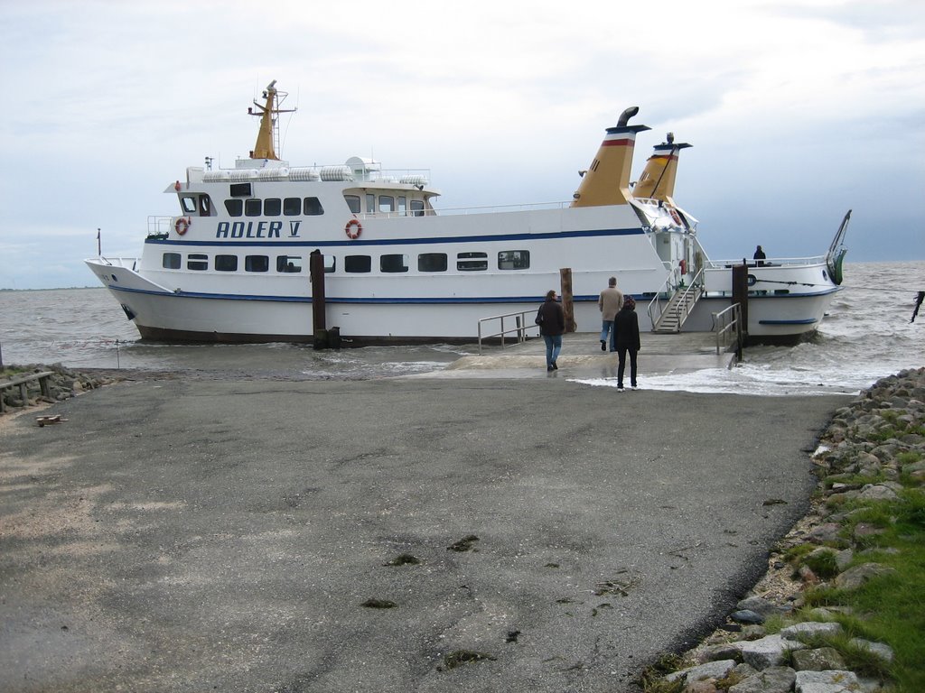 Schiffsanleger auf Hallig Nordstrandischmoor by Helfmann