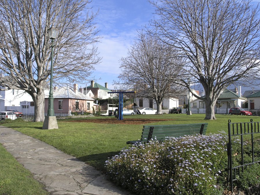 Playground at the centre of Arthur's Circus, Battery Point. by Andrew Royle