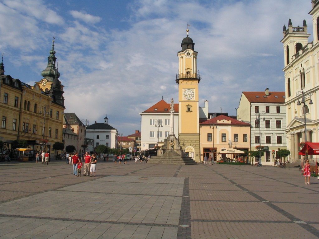 Slovak National Uprising square in Banska Bystrica town, facing northeast by Martin Korenica