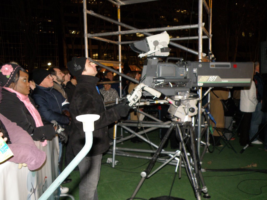 CBS2 Cameras Team Is Covering The Beautiful Canadian Ice Skaters Performing Live On The Ice Floor At The Lighting Of The Christmas Tree In Bryant Park From Different Angles , Manhattan, New York, USA. by Nasir Uddin