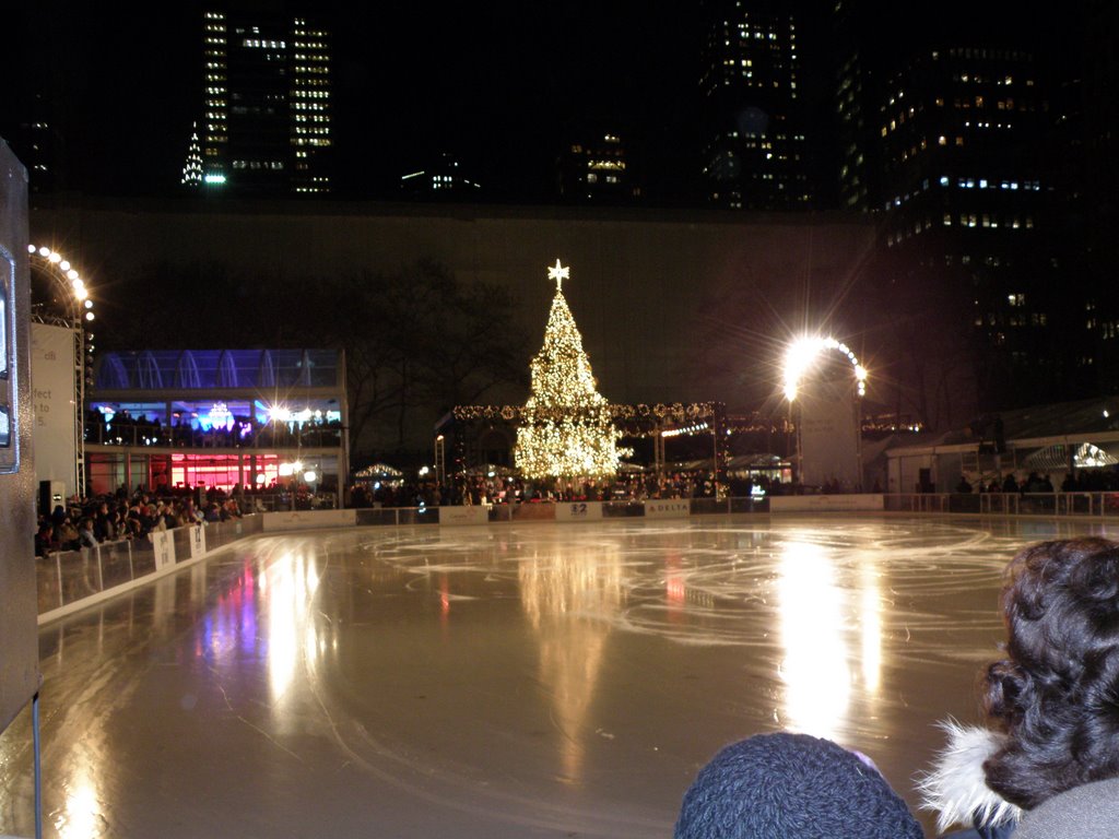 The Christmas Tree In Bryant Park , Manhattan, New York, USA. by Nasir Uddin