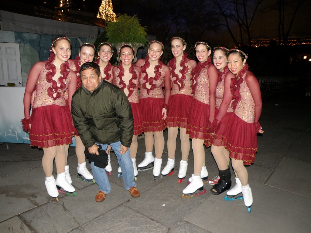 Canadian Live Performers Of Ice Skating In Bryant Park , Manhattan, New York, USA. by Nasir Uddin