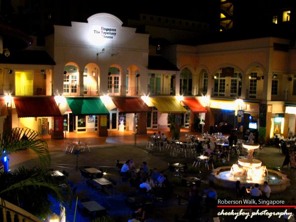 Night View of courtyard, Robertson Walk, Singapore by cheekyboy