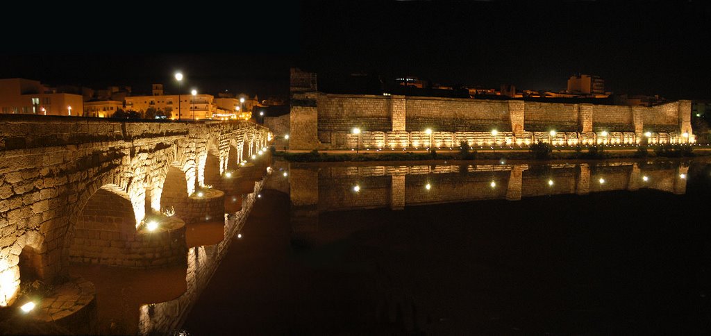 Puente romano y alcazaba nocturna by Adirem