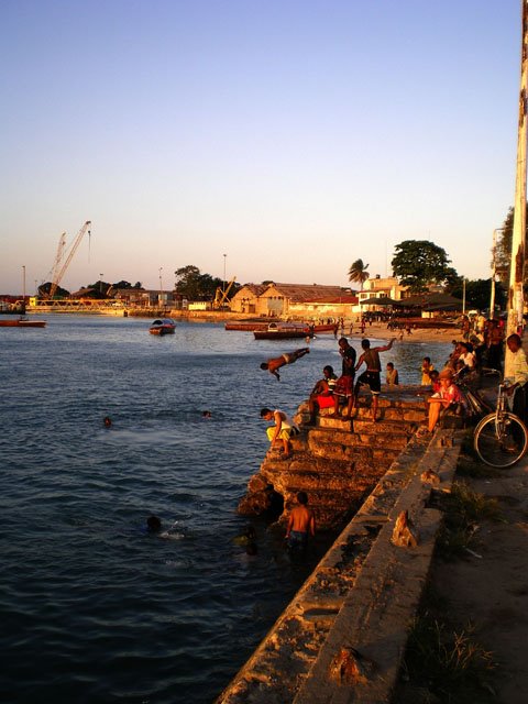 Stonetown Waterfront at Sunset Zanzibar by Terry Culver