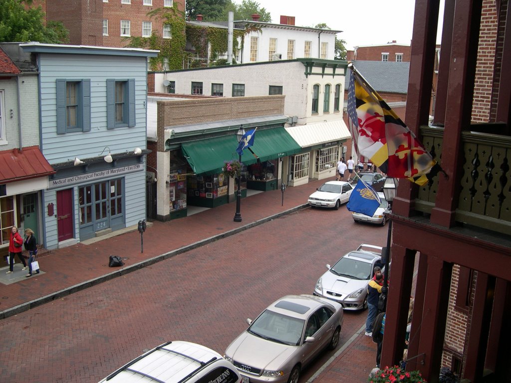 Main Street from Maryland Inn Porch, Annapolis, Maryland by Robert S. Harding