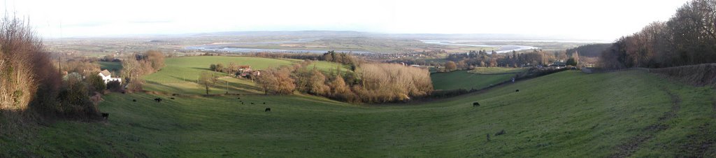 Pleasant Stile - view east over Newnham to The Cotswolds, with the horseshoe bend of the river Severn in the middle distance. This is one of the most famous views in Gloucestershire. by mypinknee