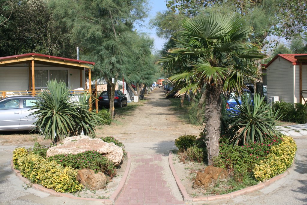 Entrance to campsite from the beach by Artheos