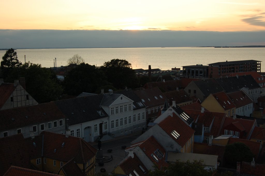 Sunset from the church tower. Rudkøbing by Bo Østergaard Nielse…