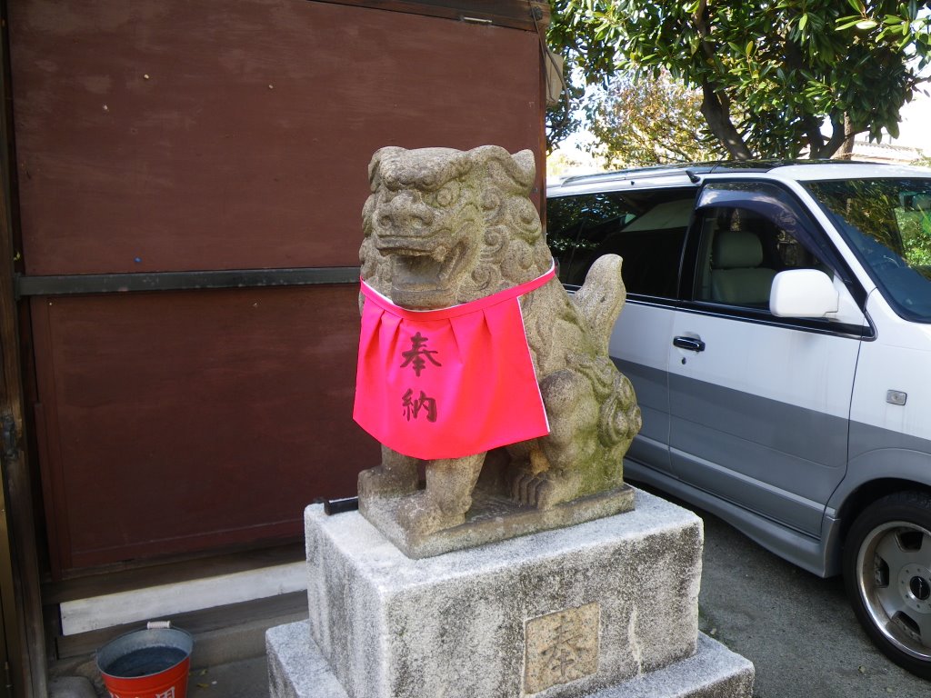 Tatsumi Hachiman Jinja Shrine　辰巳八幡神社 狛犬 阿吽形 by murakami.cc