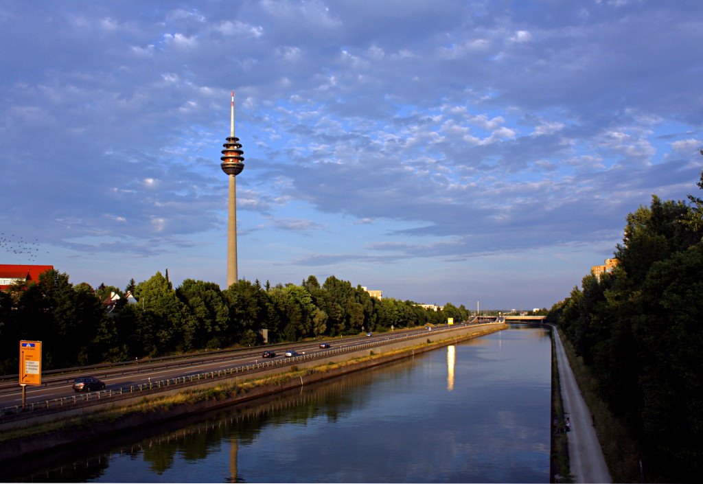 View of Donau-Main canal and Nuremberg TV Tower by abhikb