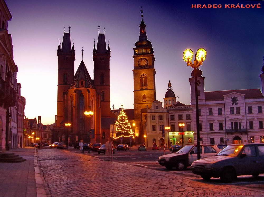 Churches in evening - Hradec Králové PC290241-1 by Sárdi A. Zoltán ♥Budapest♥