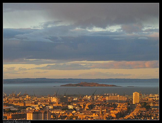 Inchkeith and Firth of Forth from Calton Hill, Edinburgh, Scotland by scotlandflavour