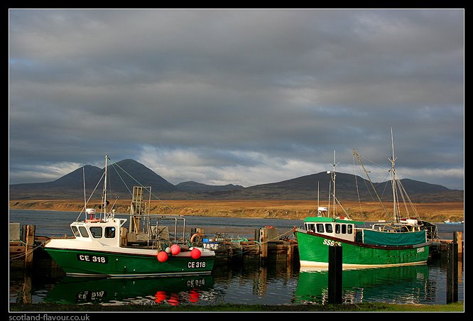 Port Askaig boats with Paps of Jura views, Islay, west coast of Scotland by scotlandflavour