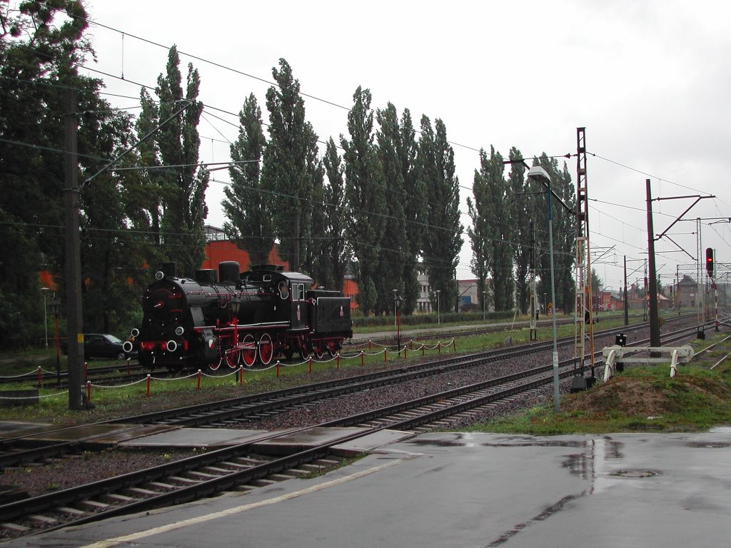 Old steam-powered locomotive in Zbąszynek by curious666