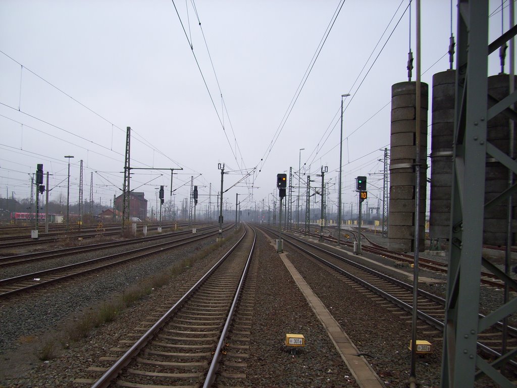 Rails and railroad yard by Ocean Star