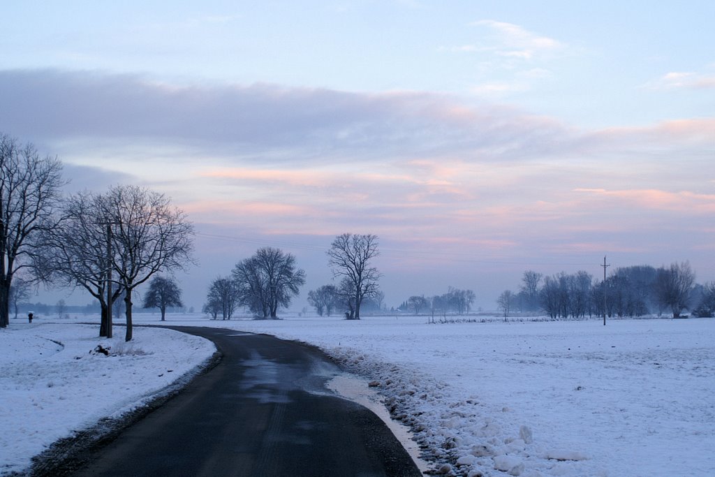 Wintermorning, red&blue 1 by BoeWi