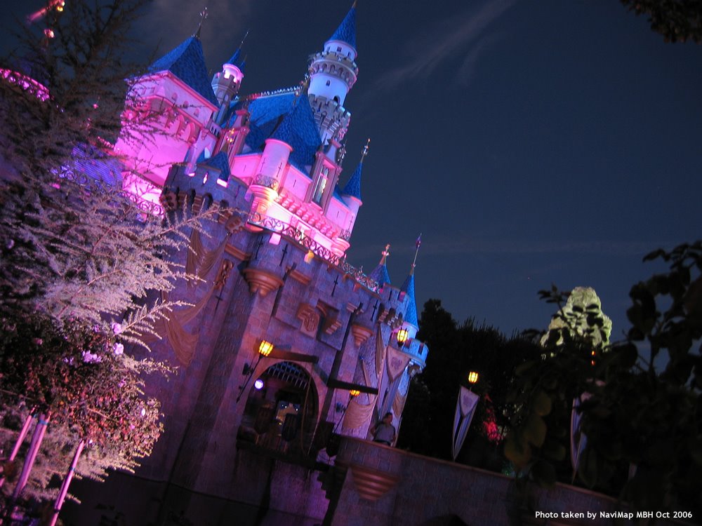 Disneyland Resort, Sleeping Beauty Castle at Night, Angled View by NaviMap