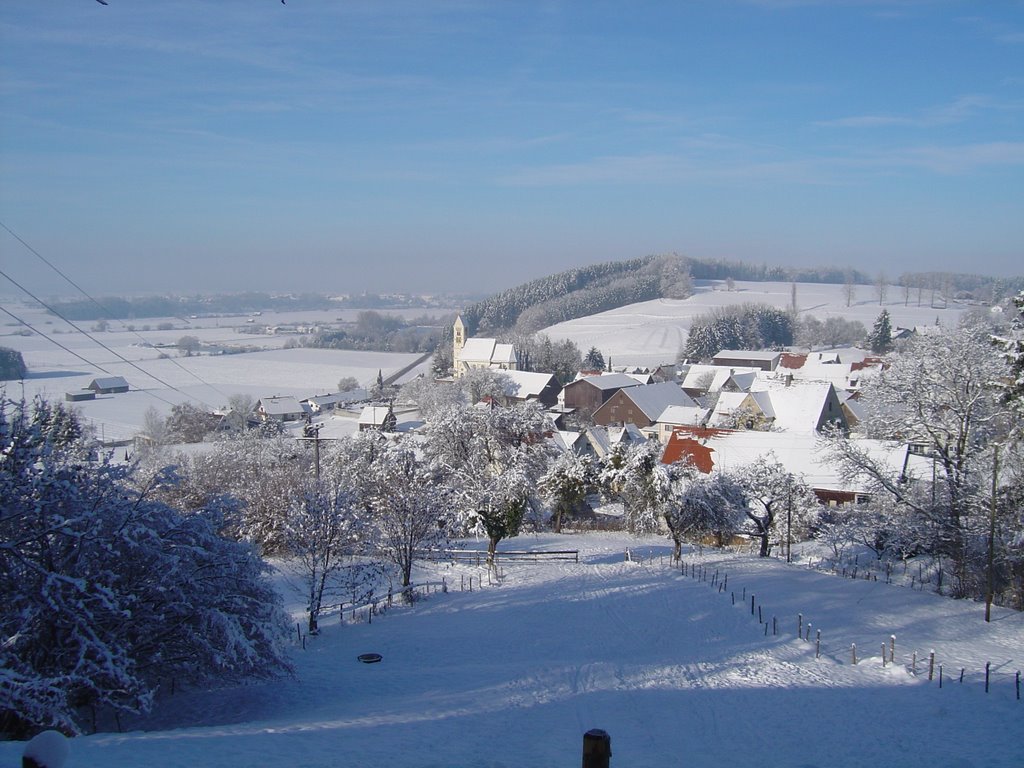 Blick auf Frickenhausen im Winter by Bögle Martin