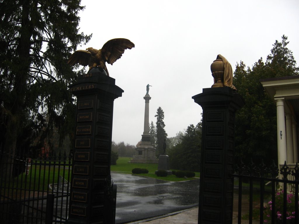 Gettysburg National Cemetery (during a downpour) by alchemist_x