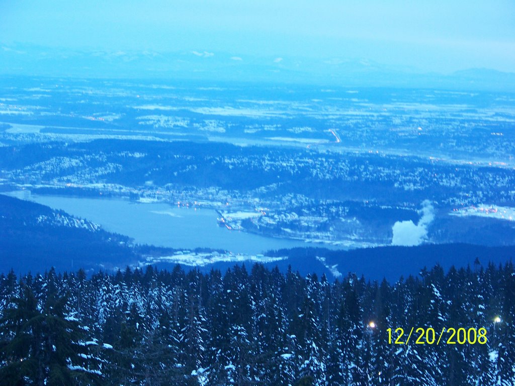 Burrard Inlet and Lower Mainland in Dusk by Wester