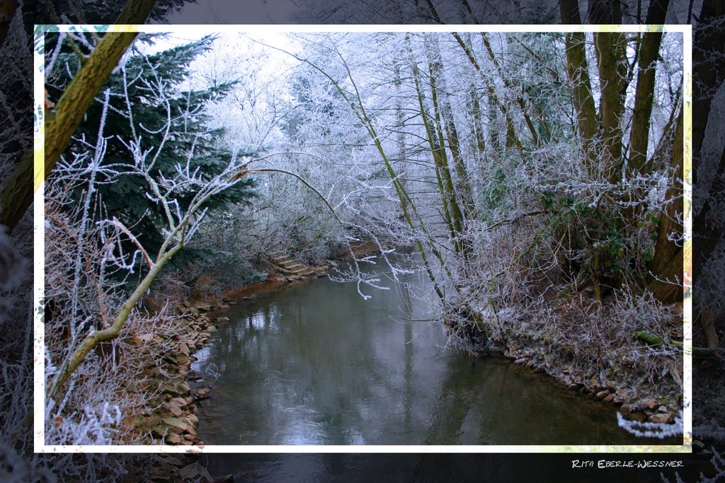 Frostiger Dezember-Morgen an der Weschnitz, Mörlenbach by Rita Eberle-Wessner