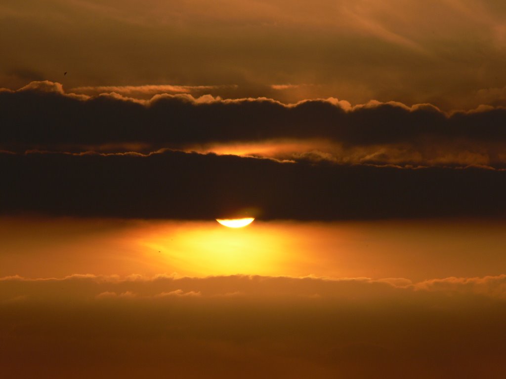 Ondergaande zon vanuit Stadshagen by grijfland