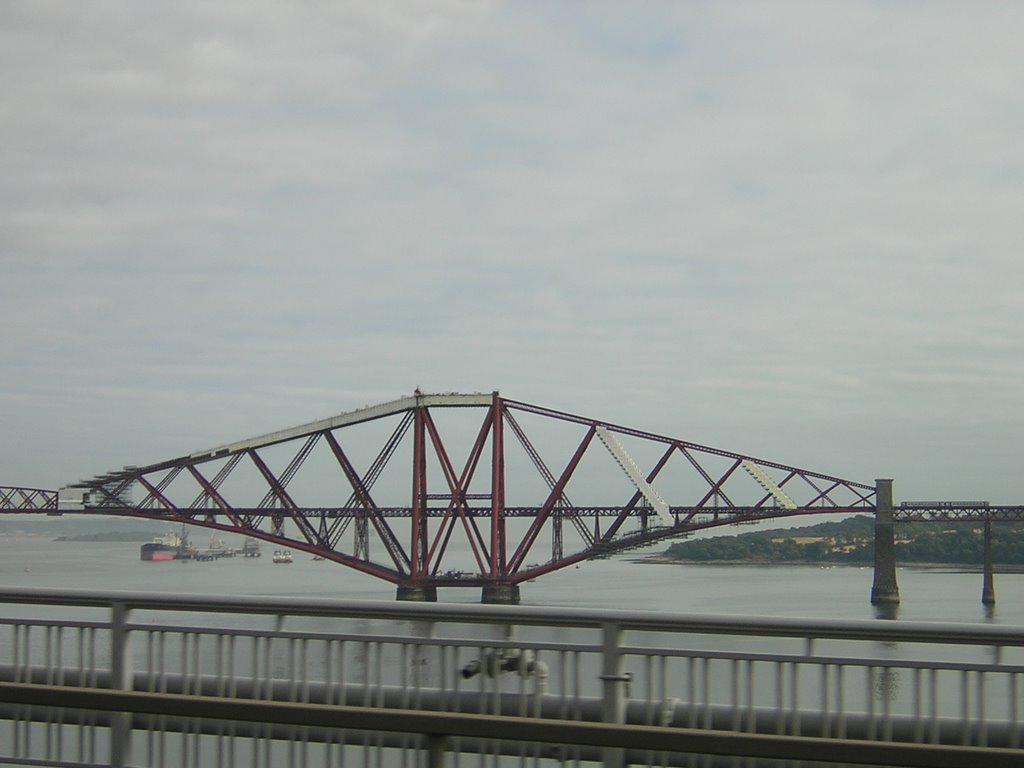 Forth Rail bridge from the road bridge. by jimbojock