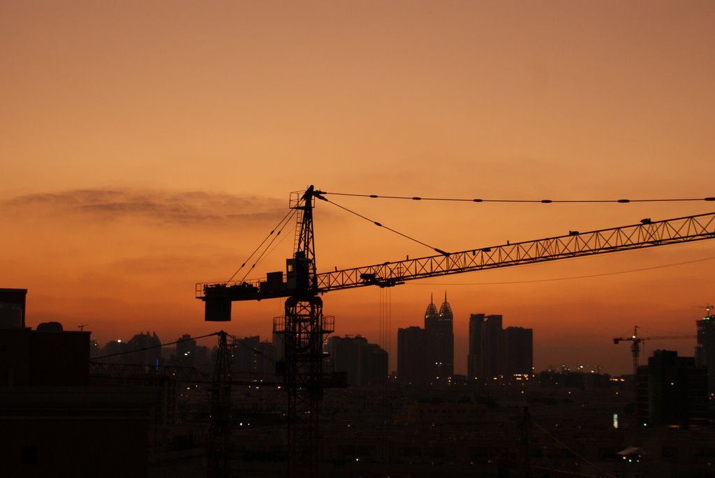 Dubai Sunset & Al Kazim Towers by Peter VG Kristiansen