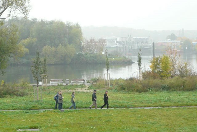 Side walk at the river Rhein, October by MMcM