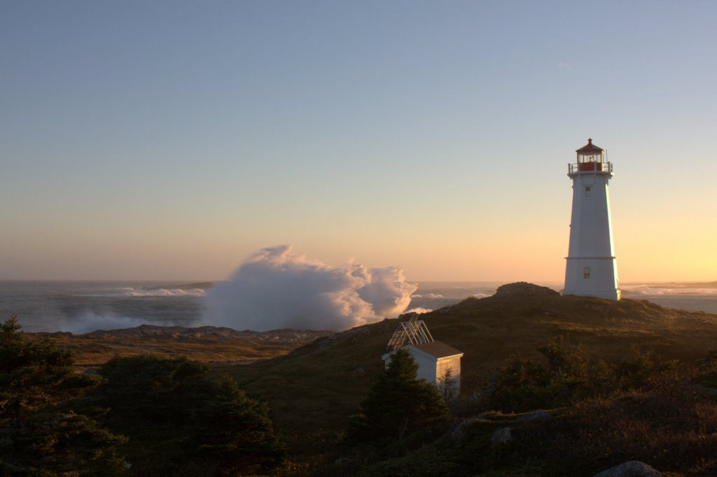 Fall Storm at Lighthouse Point, Louisbourg, NS by Ken Heaton