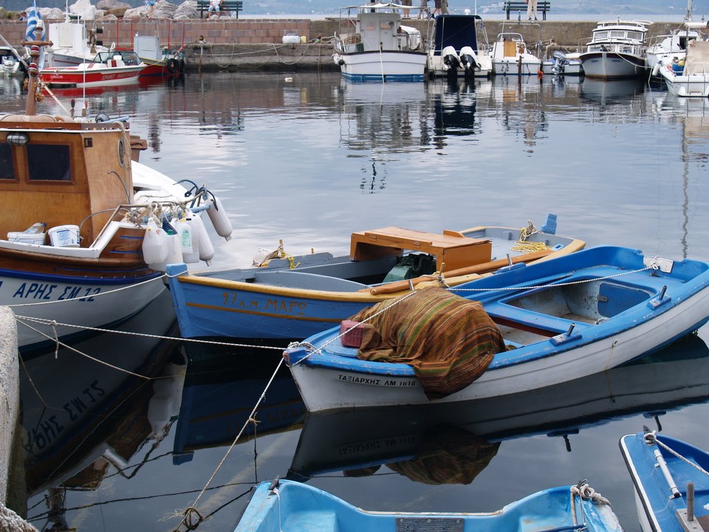 Molivos harbour, Lesbos, Greece by svend gjerum