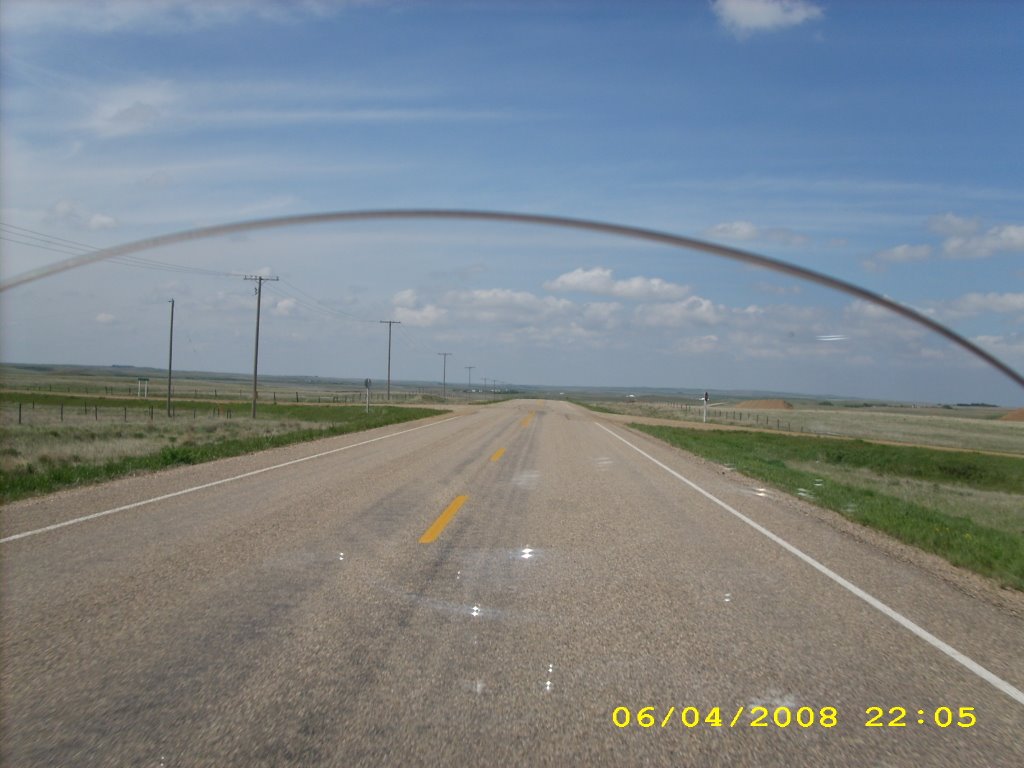 Thru the windshield hwy 13 Sask by GGCARSON