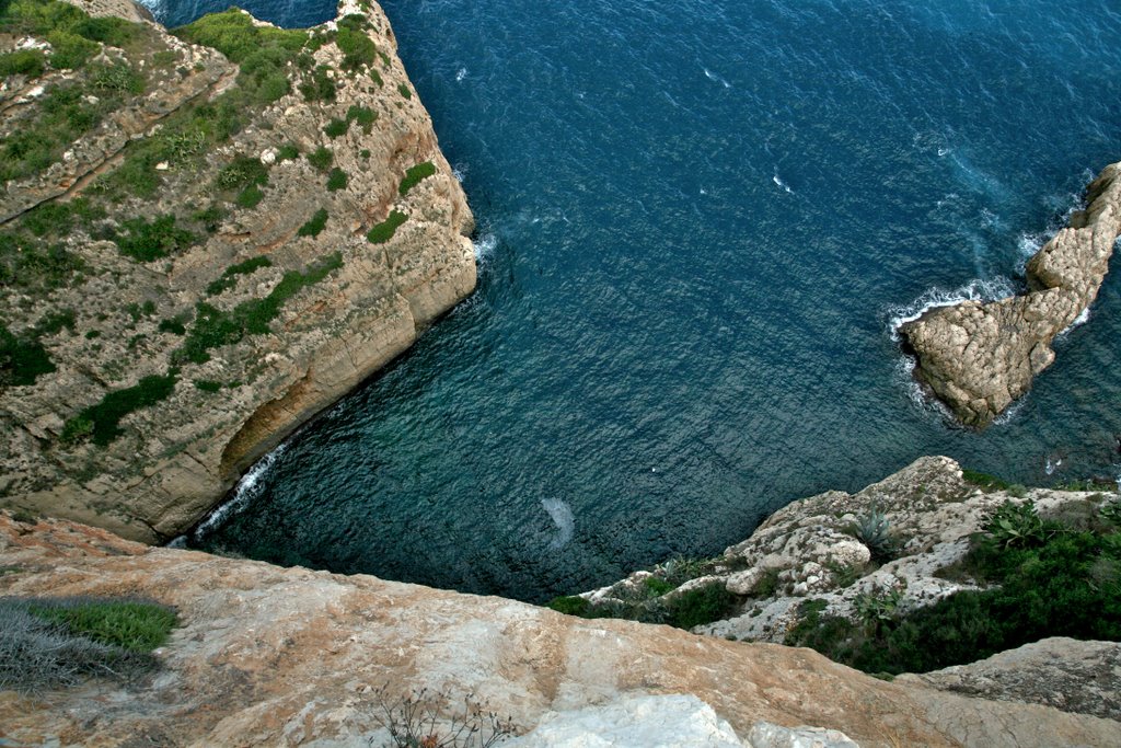 Down cliff view from Cabo de la Nao by tjmueller