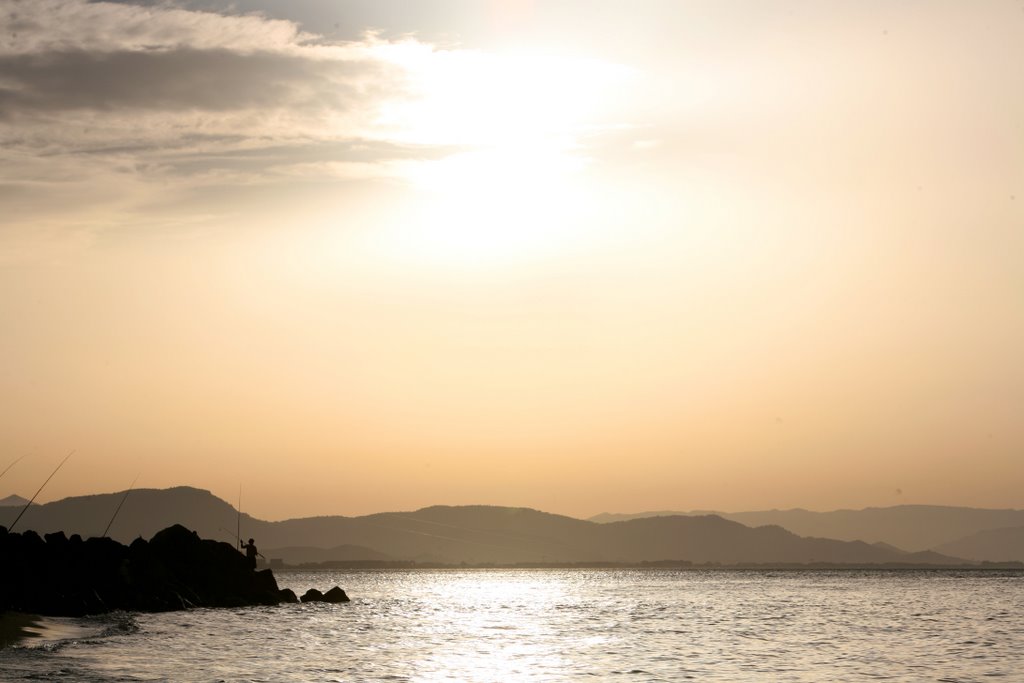 Fishing on the water breaker near Denia "Torrecarrals" by tjmueller