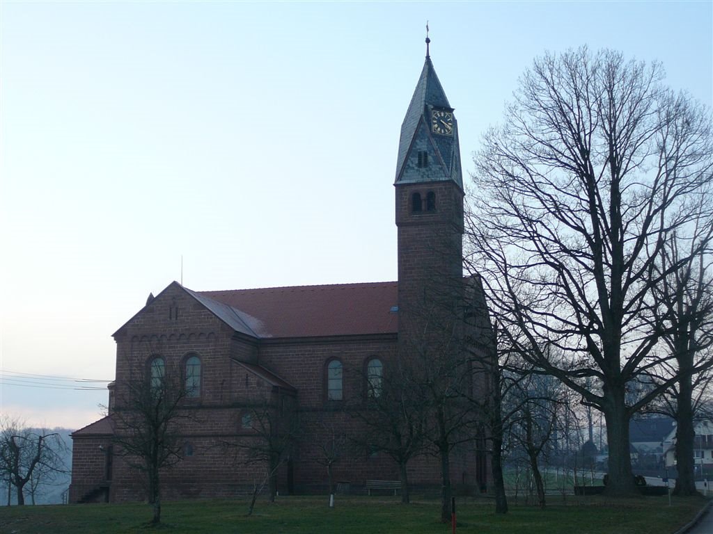 Freiamt-Mußbach, evangelische Kirche. Erbaut in den Jahren 1899-1901 by M.Böcherer