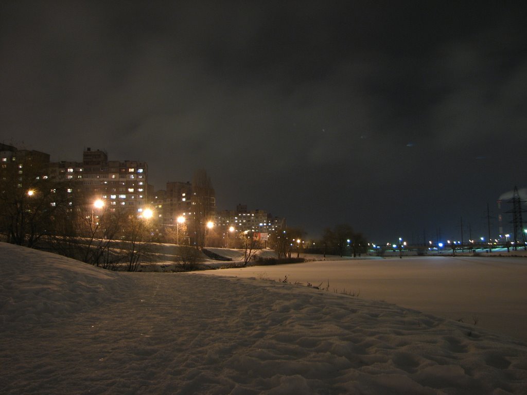 Winter evening on channel (Зимовий вечір на каналі) by Byck Pavlo