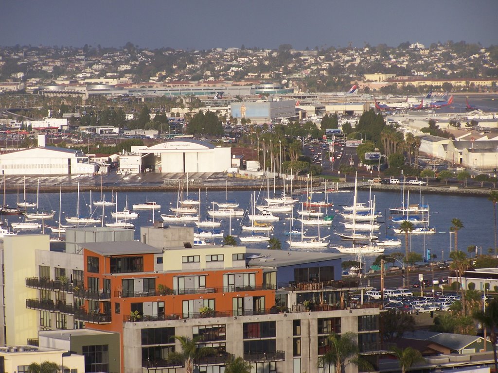 Harbor & Airport in Dan Diego, California, view West by januszl