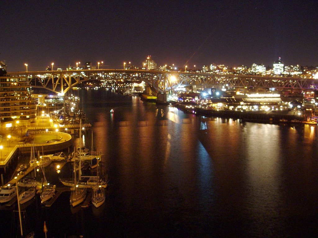 Vancouver, night view from Burrard Street Bridge by JUD