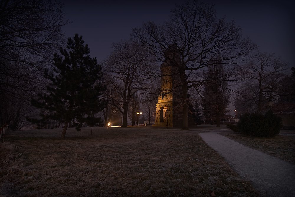 Blick zum Bismarckturm am Abend by Ingo Döring