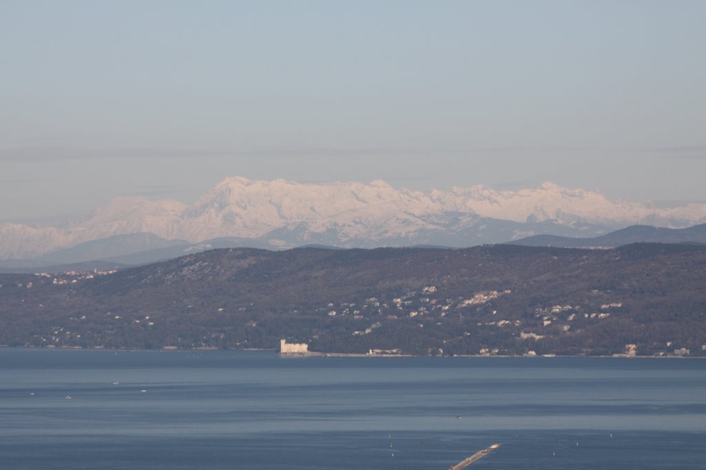 CASTELLO DI MIRAMARE DA MUGGIA VECCHIA by Jack in Black