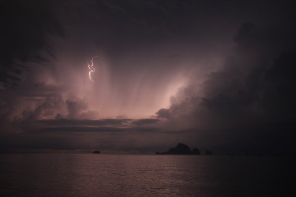 Krabi Restort, Krabi Thailand, thunder and lightning by sandra wendel