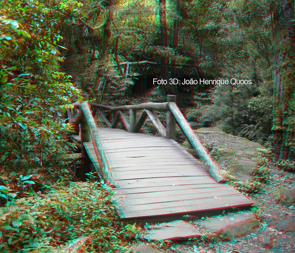 Foto 3D ponte para a cascatinha no Parque da Gruta by João Henrique Quoos