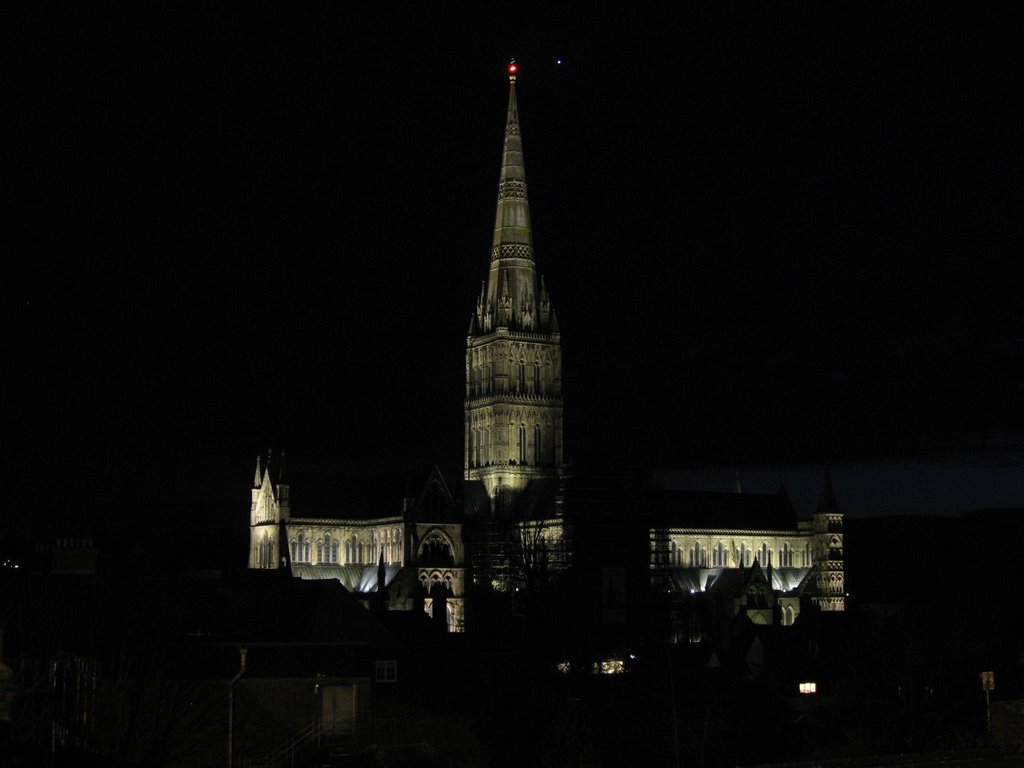 Salisbury Cathedral at Night by Simon Crosse