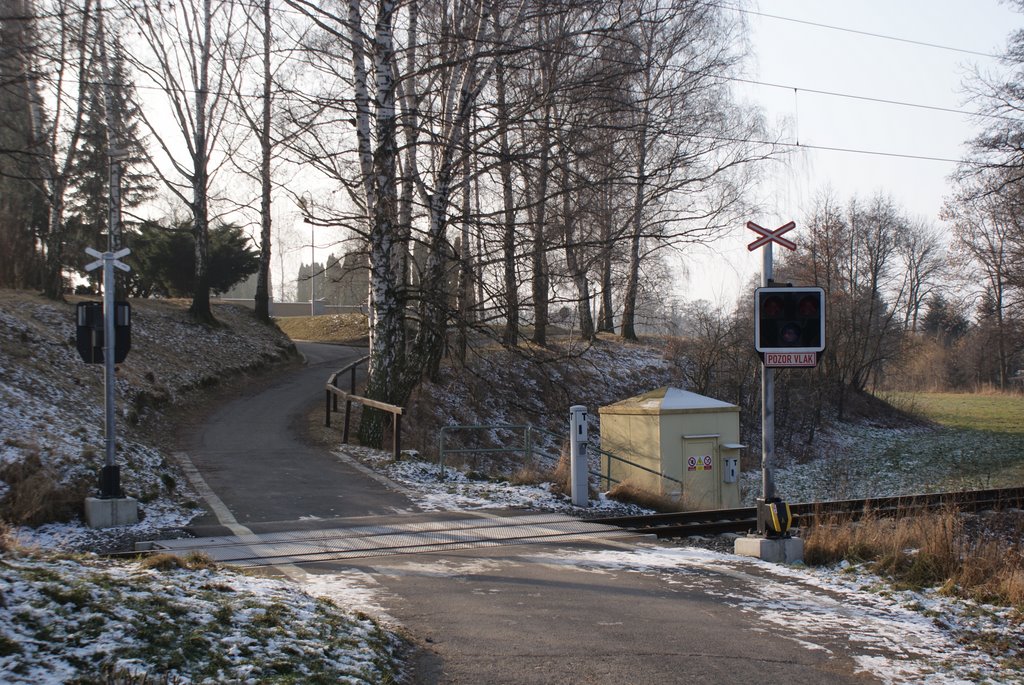 Crossing the Railway in Stitina by DXT 1