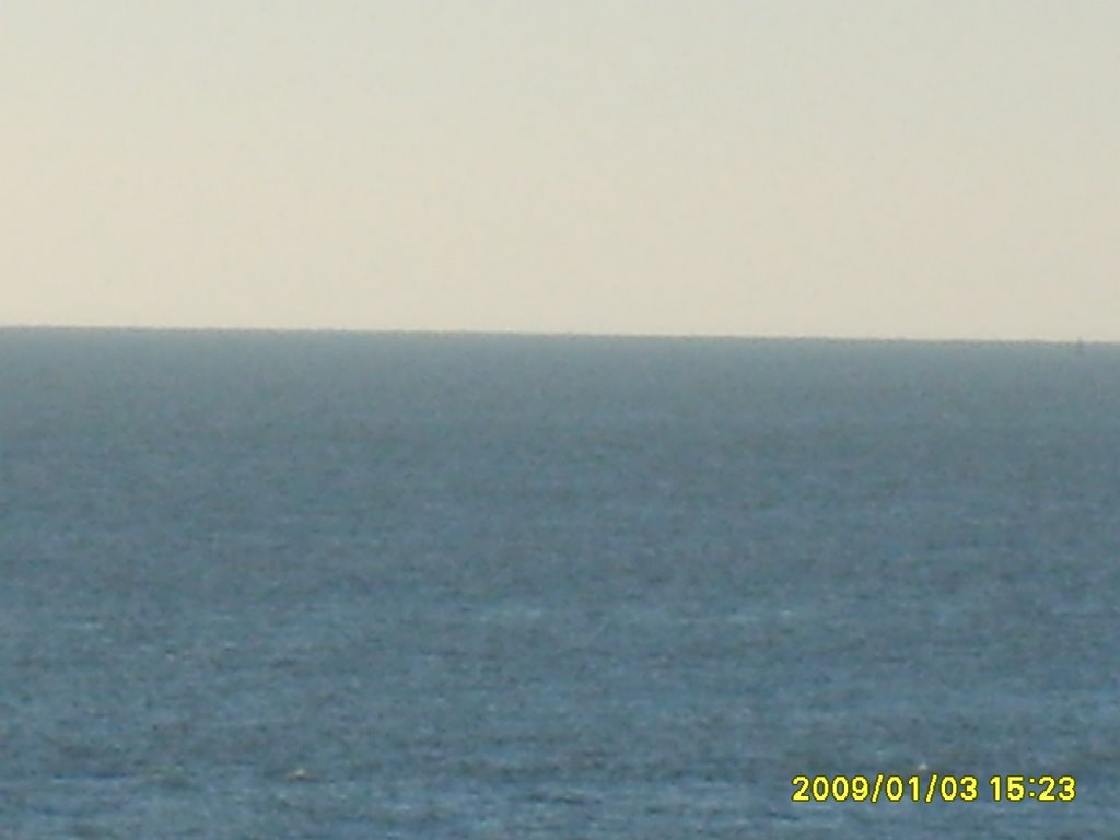 The horizon of the Bristol channel taken from Porthcawl. Next stop is North America. by Rory Thudgutter